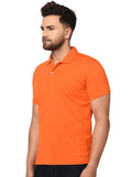 Cotton Blend Solid Half Sleeves Mens Polo T-Shirt