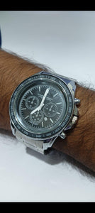 Men Silver Stainless Steel Strap Watch