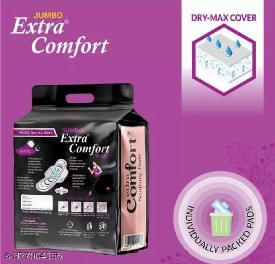 Unique Menstrual/Sanitary Pads Jumbo
Extra Comfort Day-Night Protection Dry