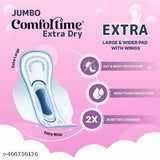 Unique Menstrual/Sanitary Pads Jumbo Extra Large Day and Night Protection Leakage-Free Dry Net Sanitary Pads (Combo of 2 Packets) (Total 80 Pads) Sanitary Napkin